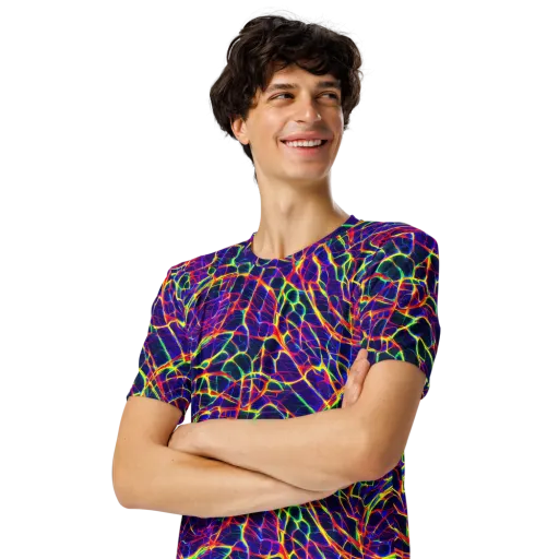 Acid Network on a Men's Crew Neck T-Shirt