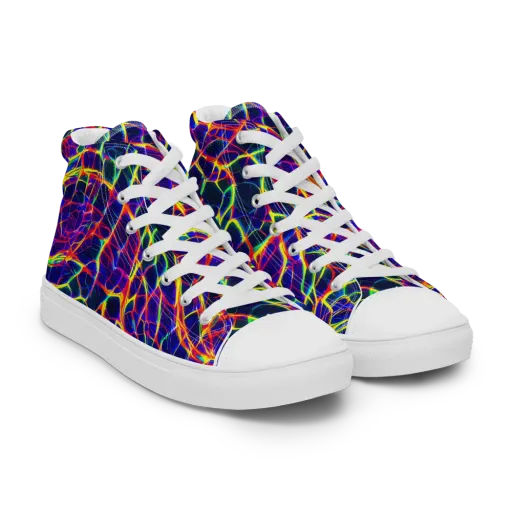 Acid Network on a Men's High Top Canvas Shoes