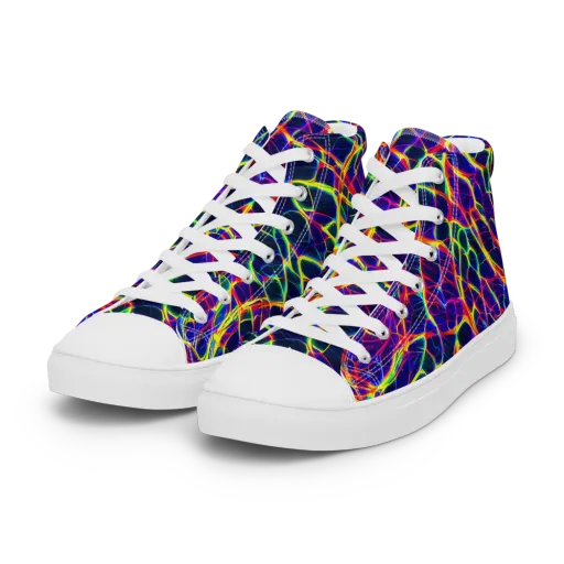 Acid Network on a Women's High Top Canvas Shoes