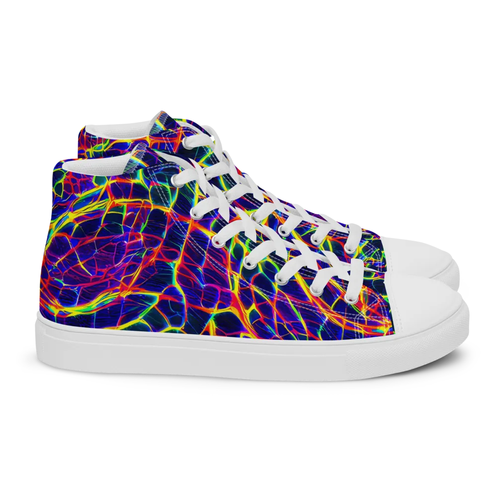 Acid Network on Women's High Top Canvas Shoes — Right