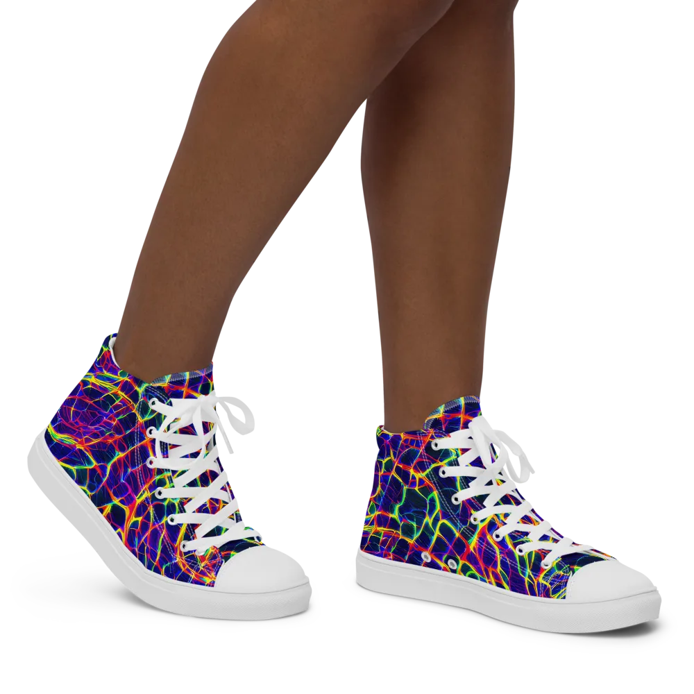 Acid Network on Women's High Top Canvas Shoes — Right