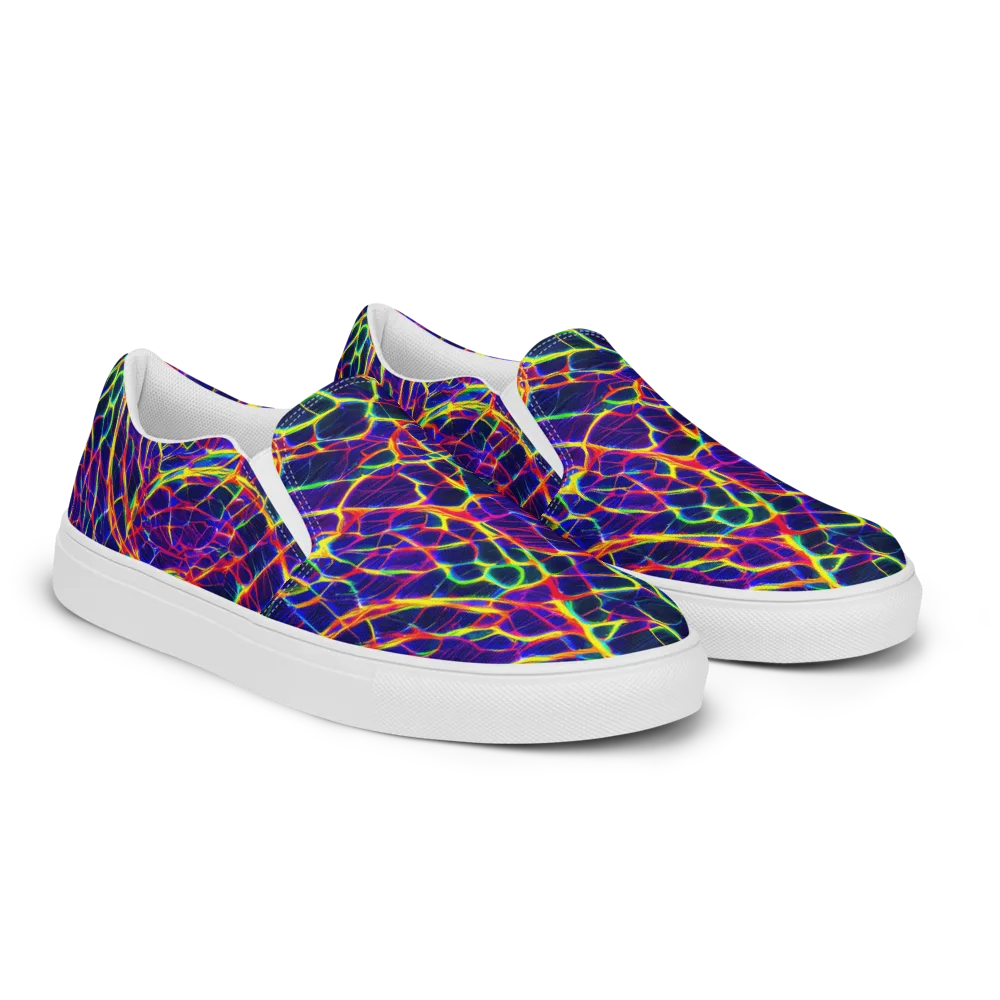 Acid Network on Men's Slip-On Canvas Shoes — Right Front