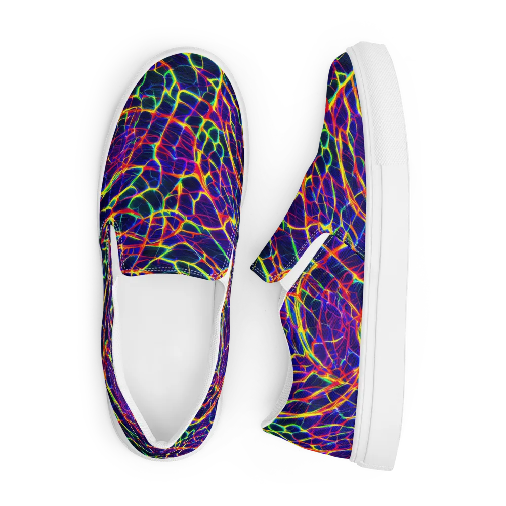 Acid Network on Men's Slip-On Canvas Shoes — Front
