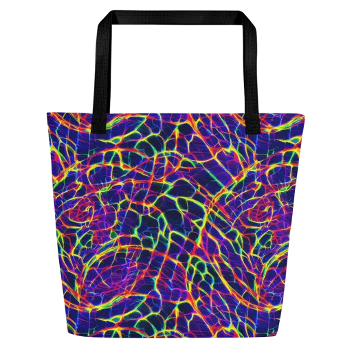 Acid Network on a Large Tote Bag W/ Pocket