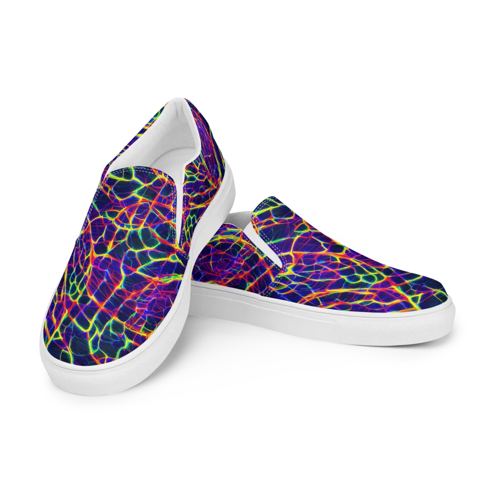 Acid Network on Women's Slip-On Canvas Shoes — Left Front
