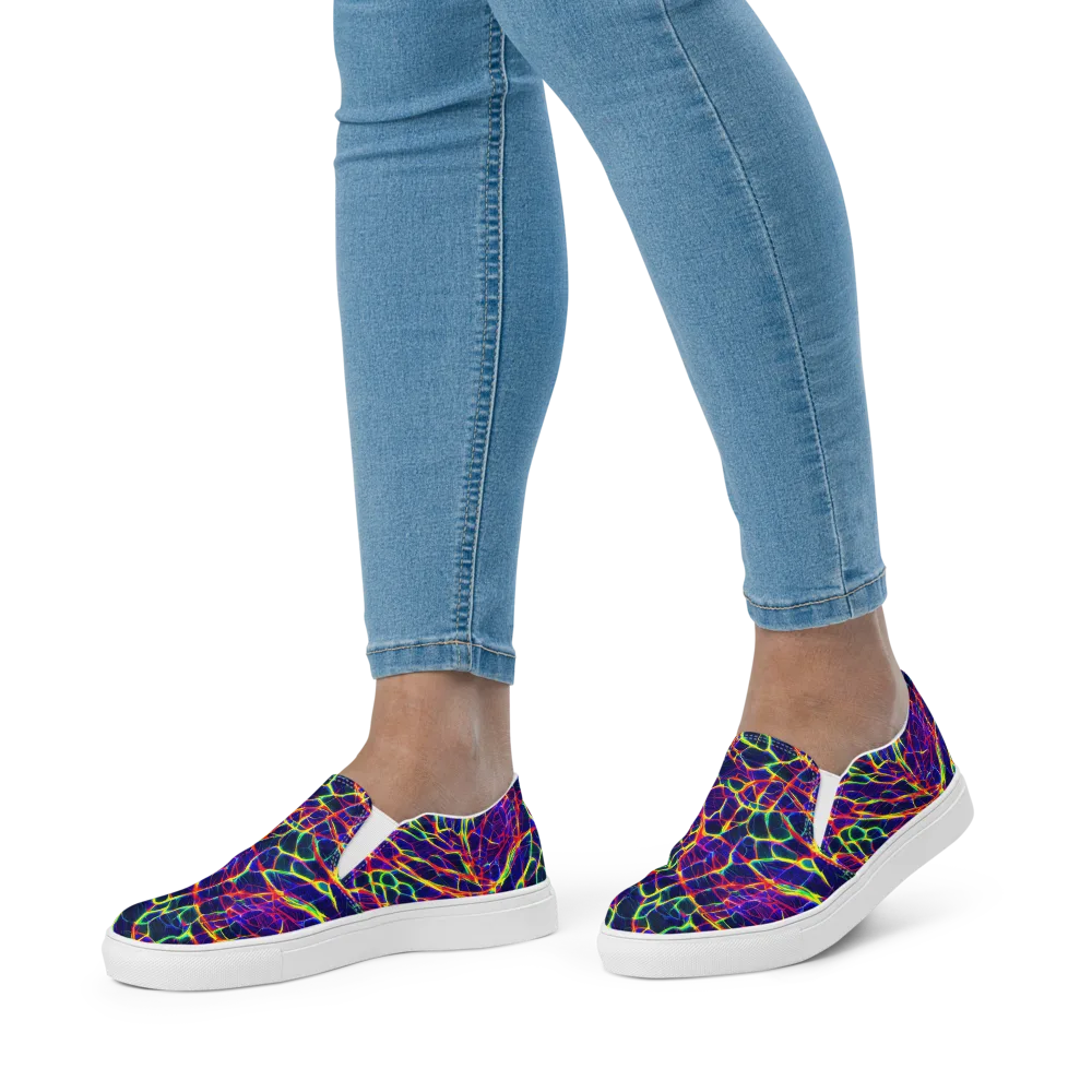 Acid Network on Women's Slip-On Canvas Shoes — Front