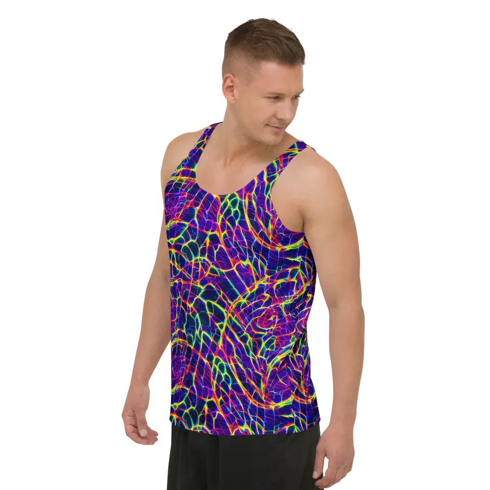 Acid Network on Men's Tank Top — Left Front