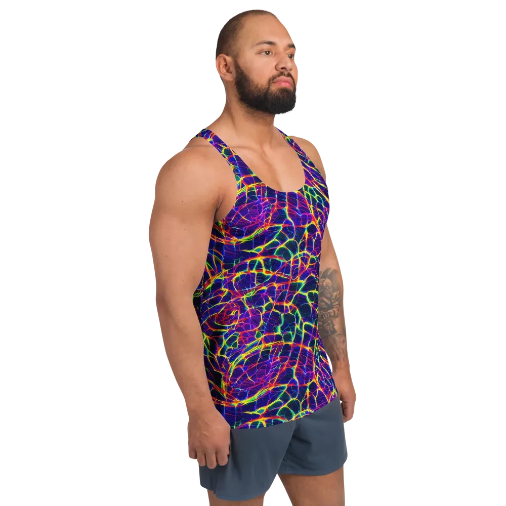 Acid Network on Men's Tank Top — Right Front