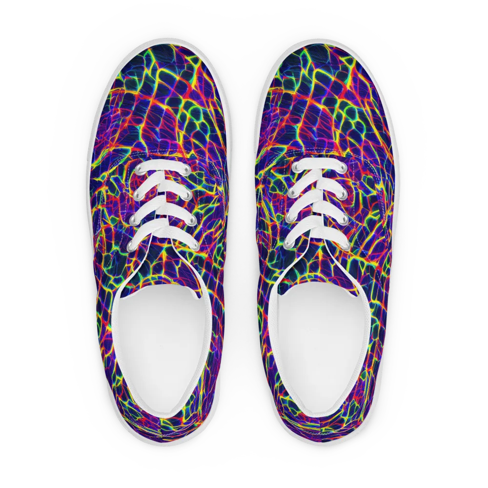 Acid Network on Men's Lace-Up Canvas Shoes — Front
