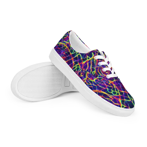 Acid Network on a Men's Lace-Up Canvas Shoes