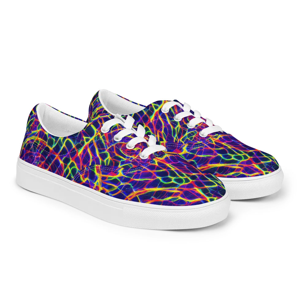 Acid Network on Men's Lace-Up Canvas Shoes — Right Front