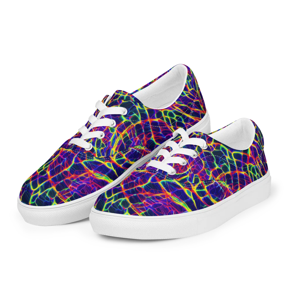 Acid Network on Men's Lace-Up Canvas Shoes — Left Front