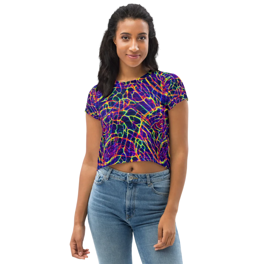 Acid Network on Crop Tee — Front