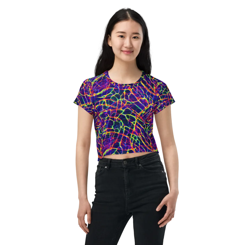 Acid Network on Crop Tee — Front