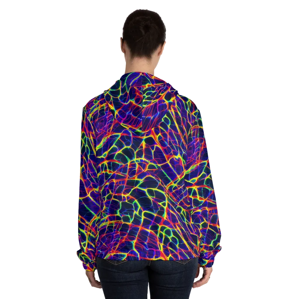 Acid Network on Women's Full-Zip Hoodie — Back On Person