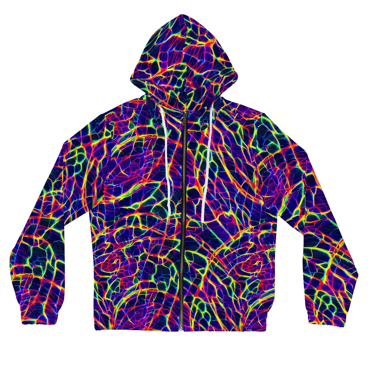 Acid Network on Women's Full-Zip Hoodie — Front