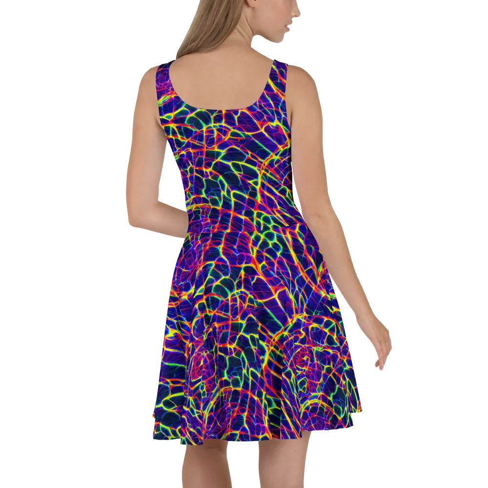 Acid Network on Skater Dress — Back