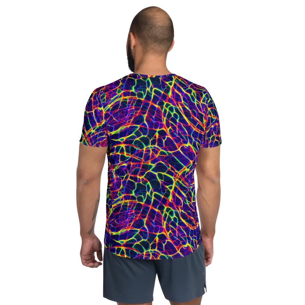 Acid Network on Men's Athletic T-Shirt — Back