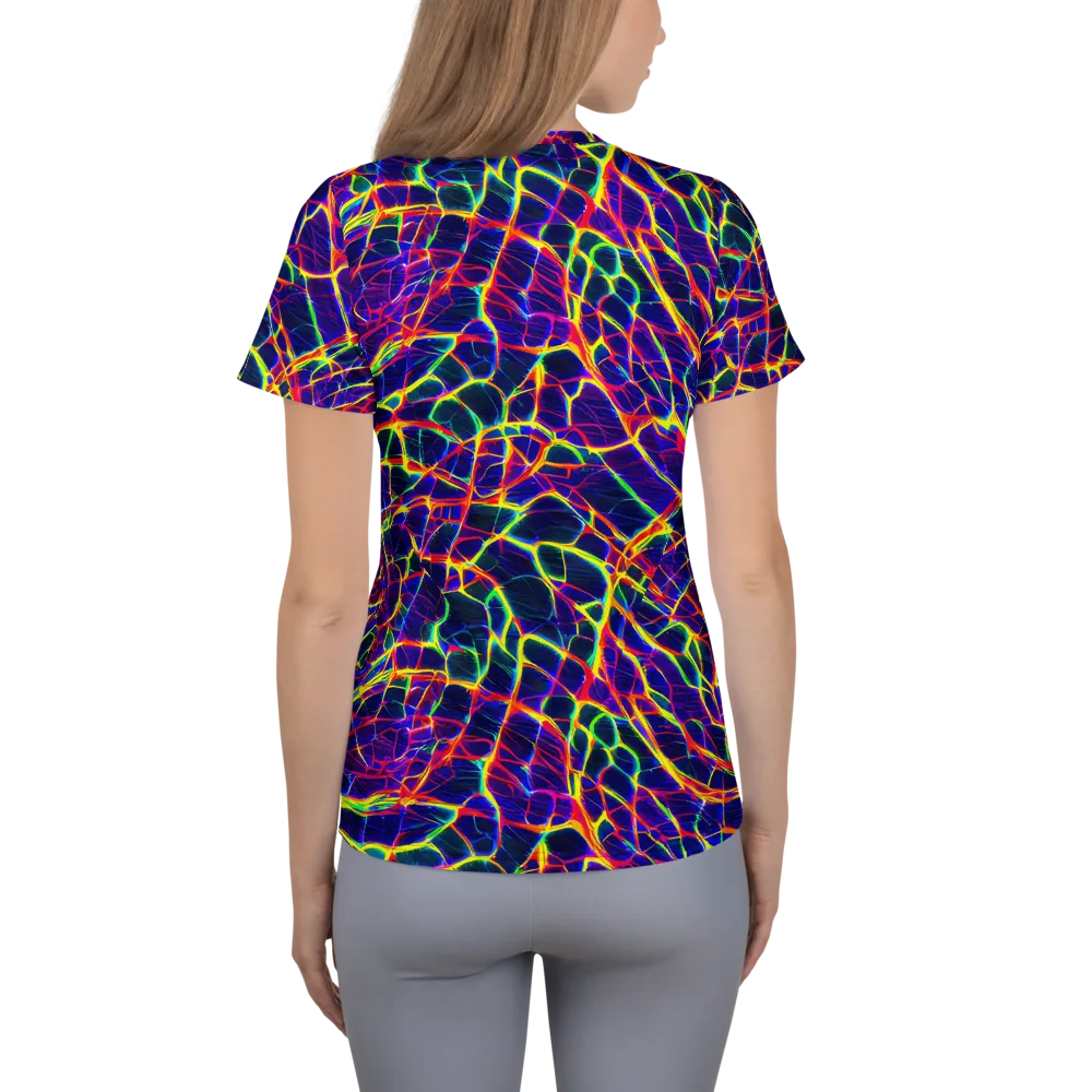 Acid Network on Women's Athletic T-Shirt — Back