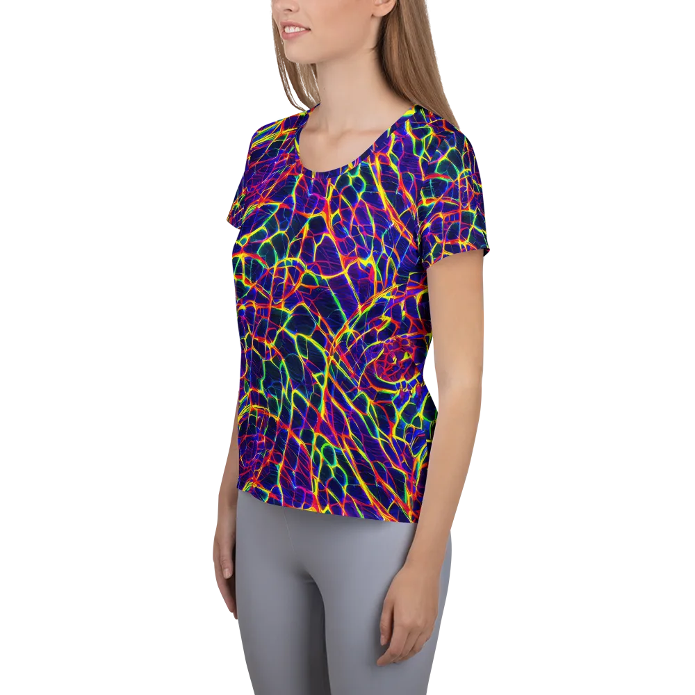 Acid Network on Women's Athletic T-Shirt — Left
