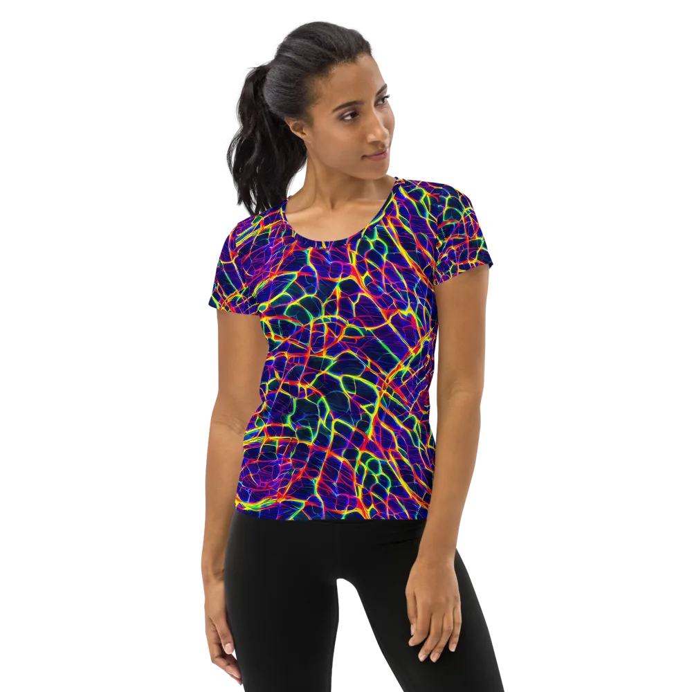 Acid Network on Women's Athletic T-Shirt — Front