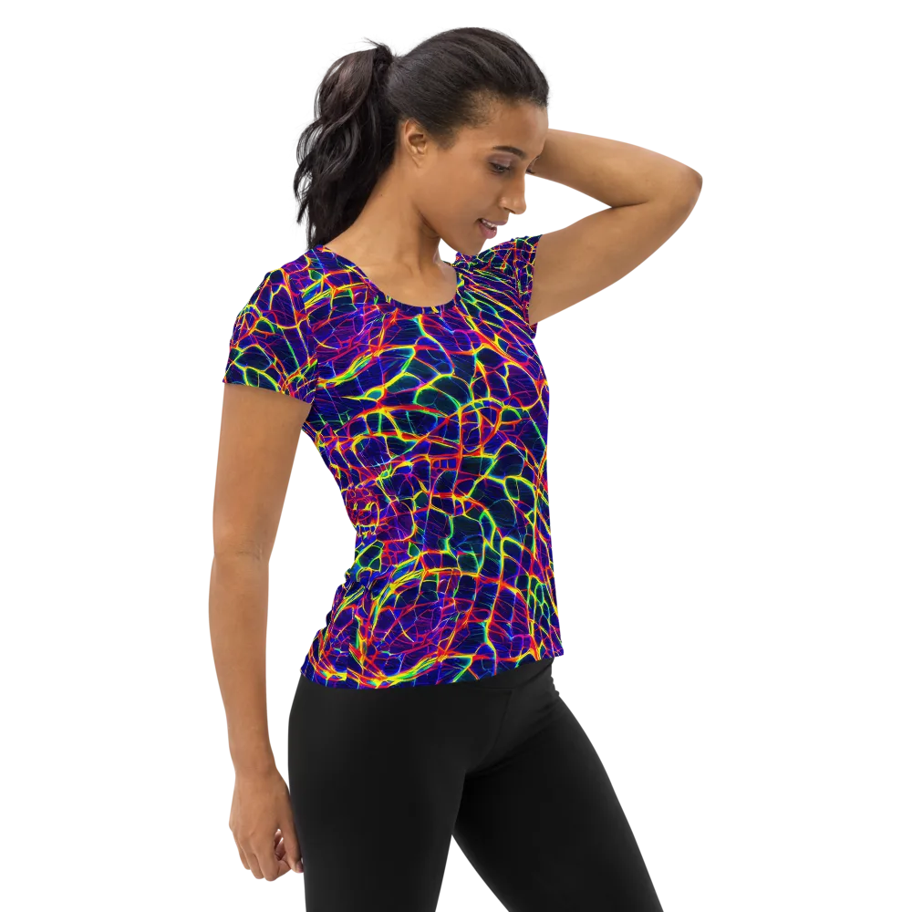 Acid Network on Women's Athletic T-Shirt — Right