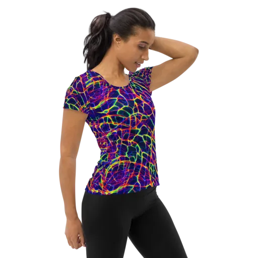 Acid Network on a Women's Athletic T-Shirt