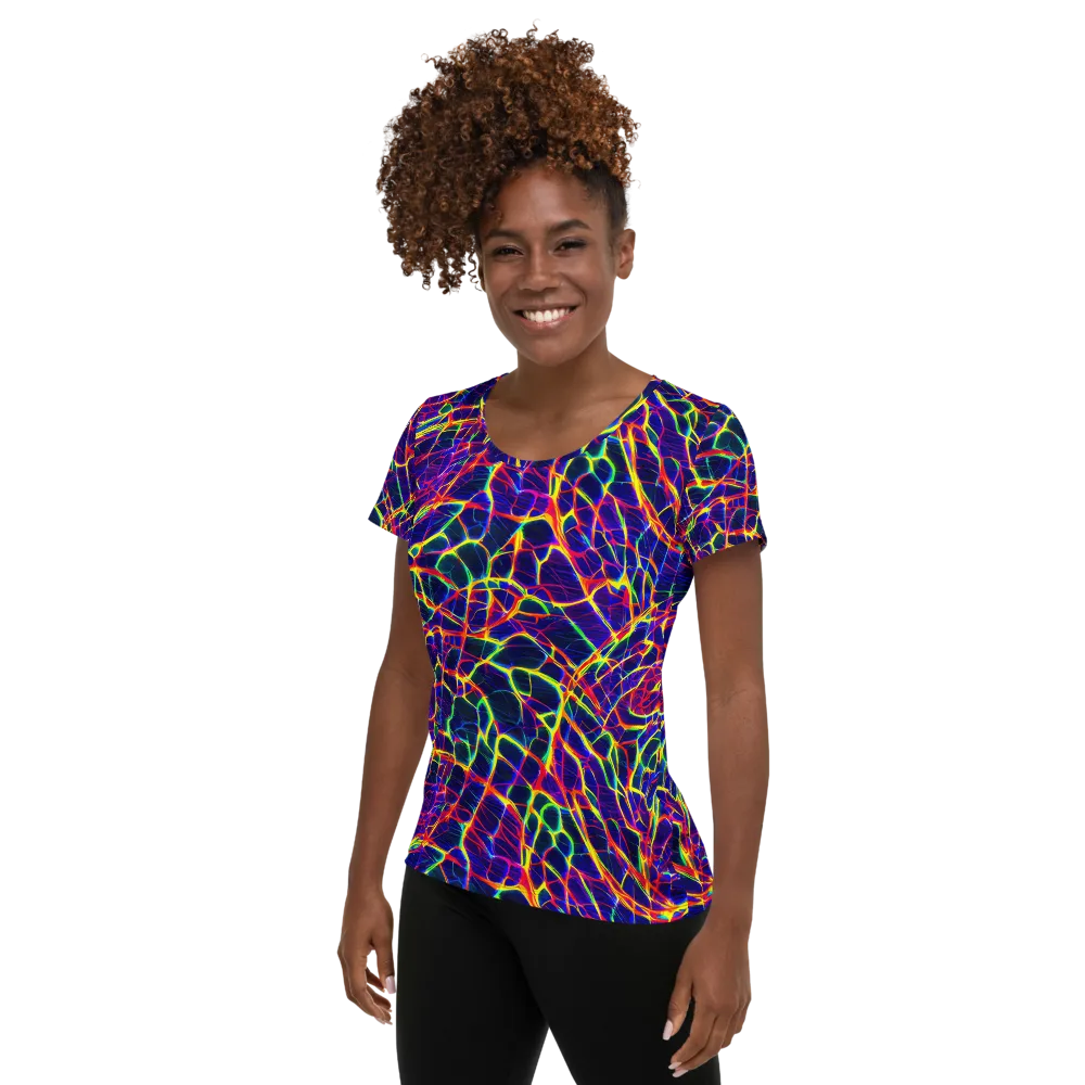 Acid Network on Women's Athletic T-Shirt — Left