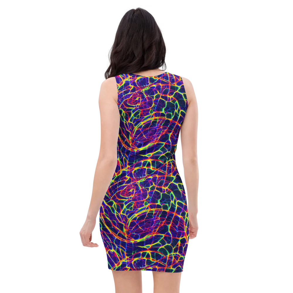 Acid Network on Bodycon Dress — Back