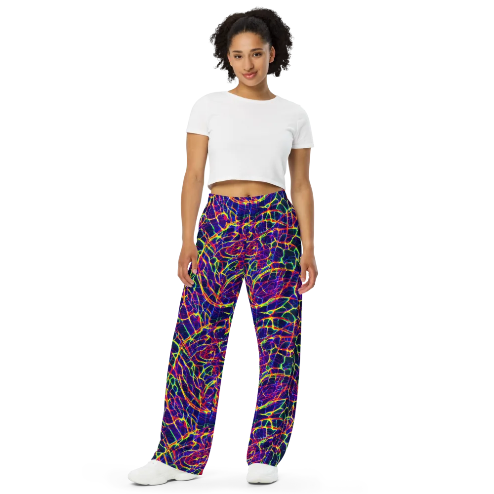 Acid Network on Wide-Leg Pants — Front
