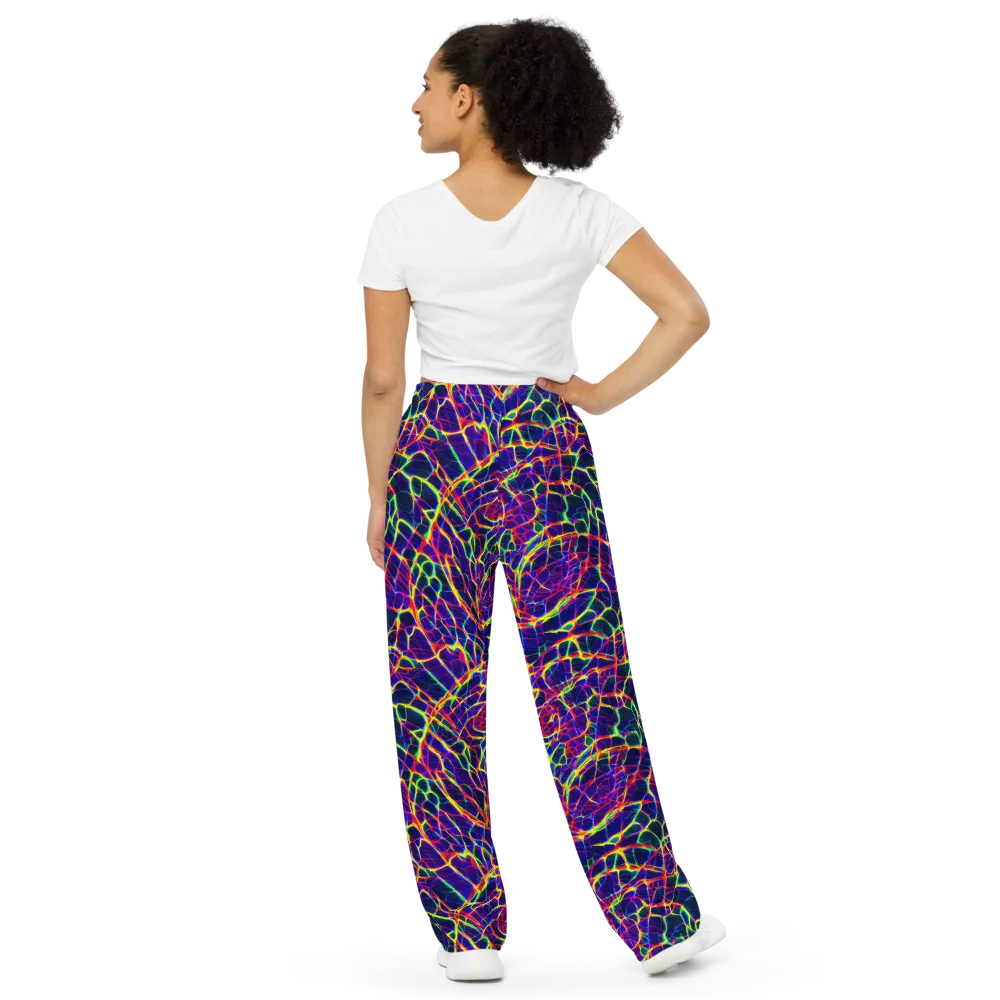 Acid Network on Wide-Leg Pants — Back
