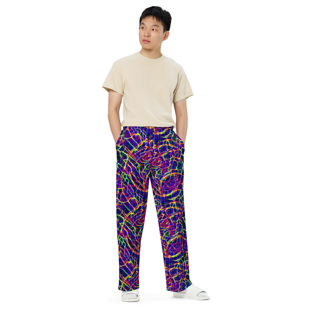 Acid Network on Wide-Leg Pants — Front