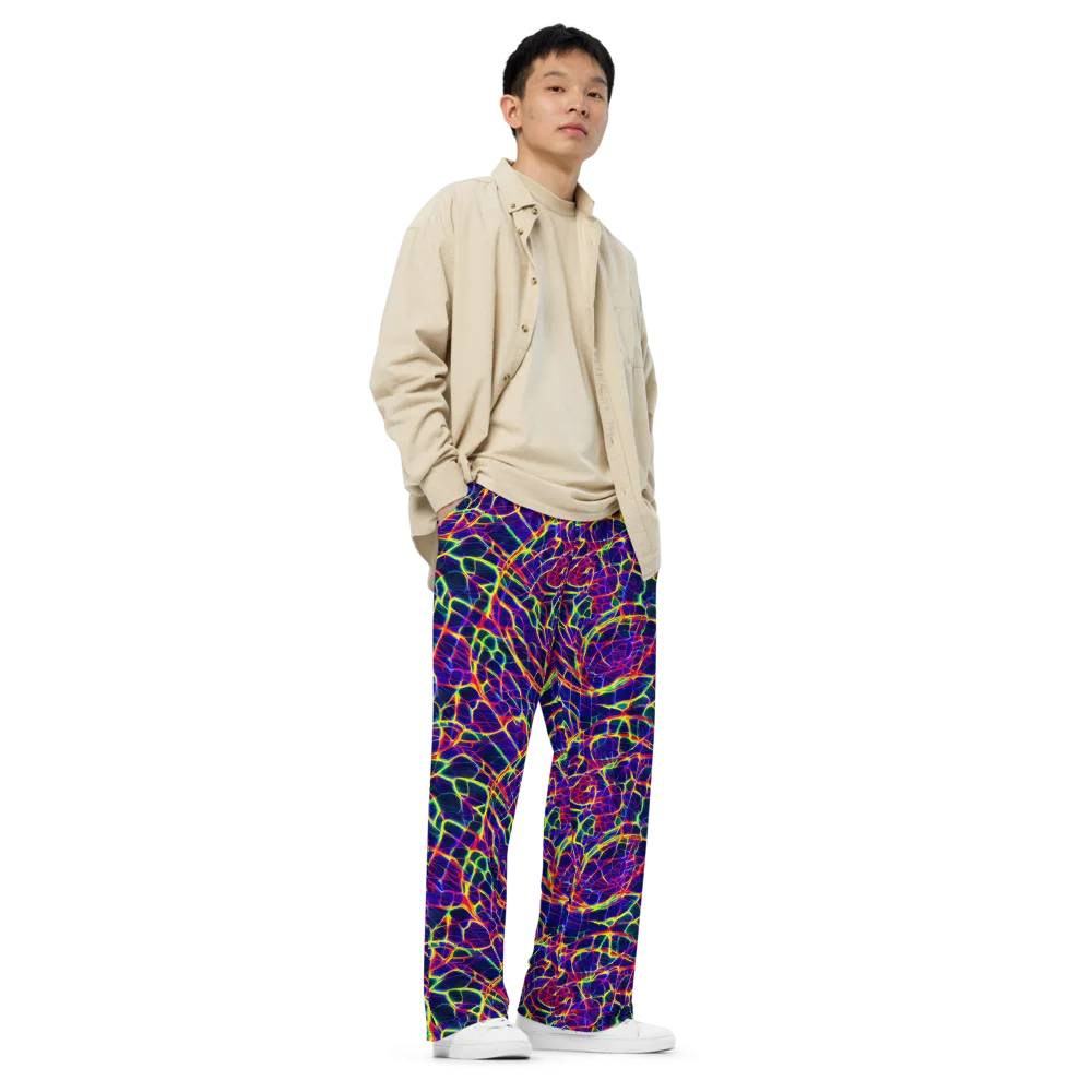 Acid Network on Wide-Leg Pants — Right Front