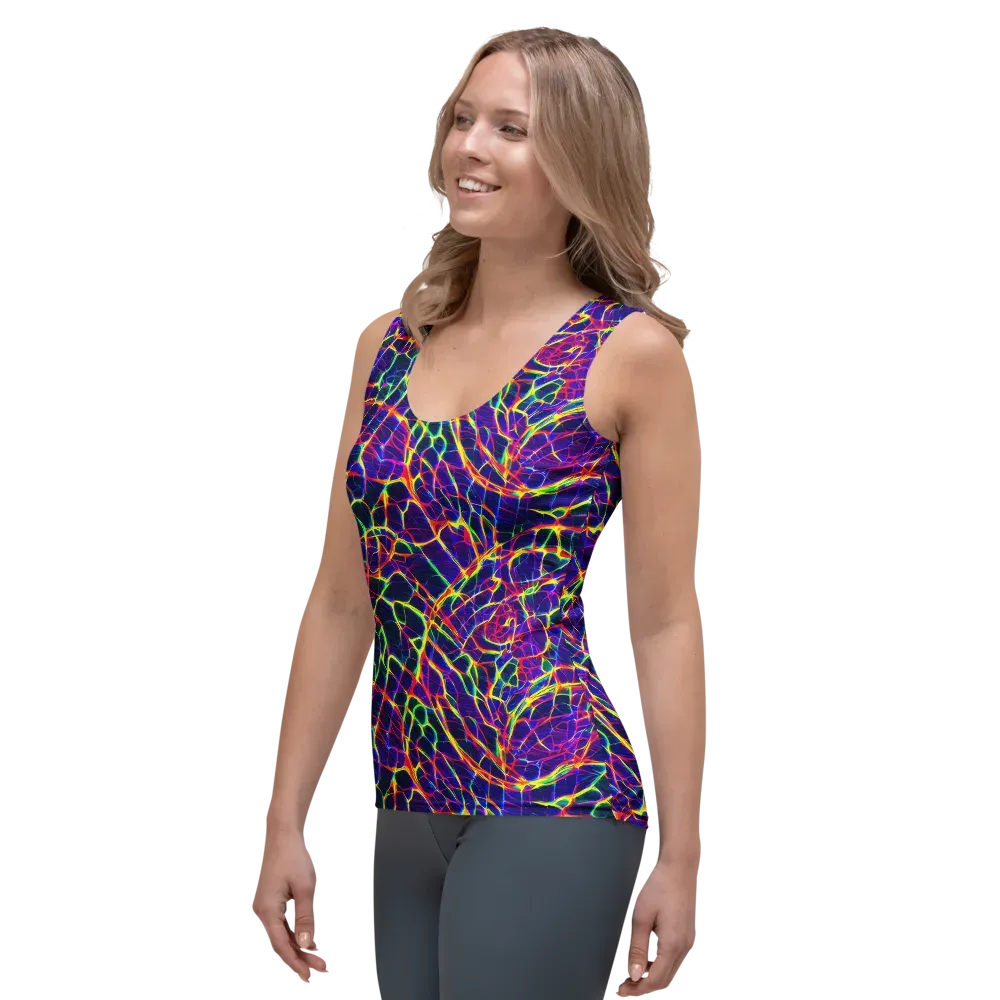 Acid Network on Women's Tank Top — Left Front