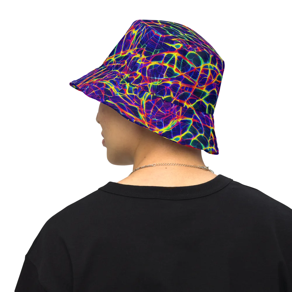 Acid Network on Reversible Bucket Hat — Back Inside