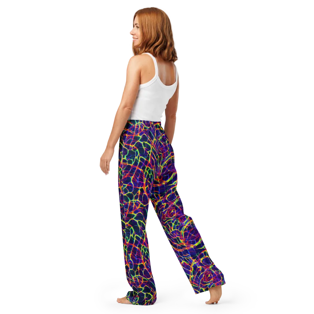 Acid Network on Women's Pajama Pants — Back
