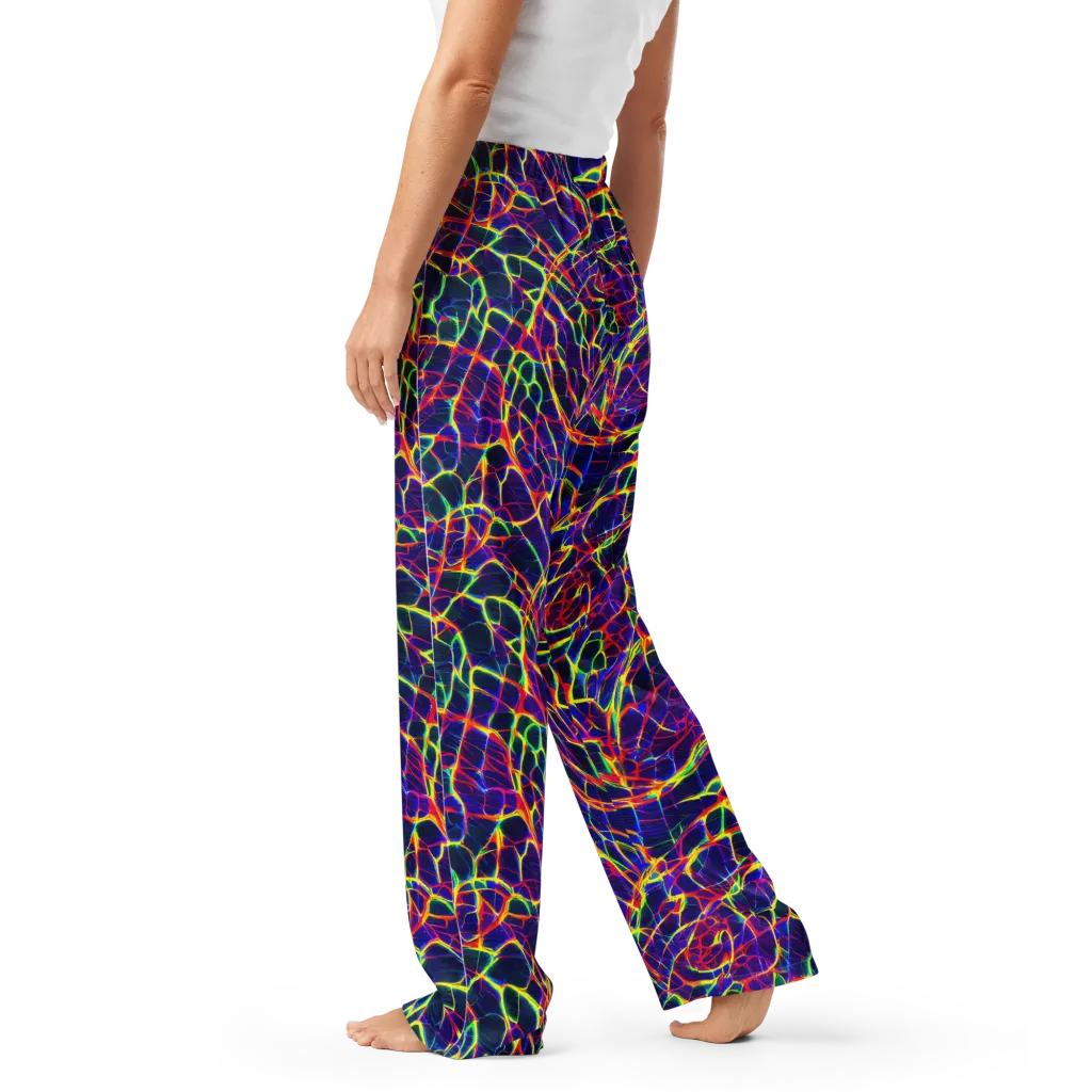 Acid Network on Women's Pajama Pants — Left