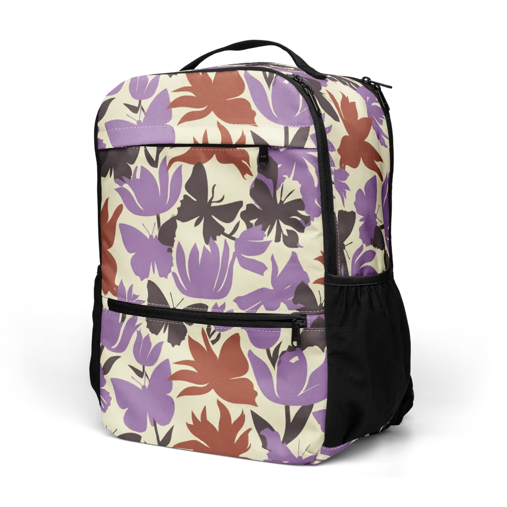 Violet Mariposa on Utility Backpack — Left Front