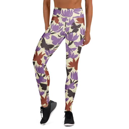 Violet Mariposa on a Yoga Leggings