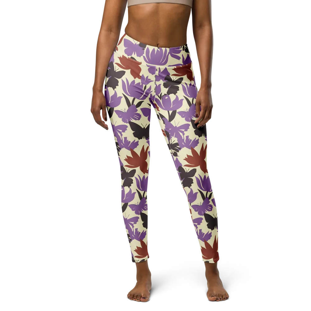 Violet Mariposa on Yoga Leggings — Front