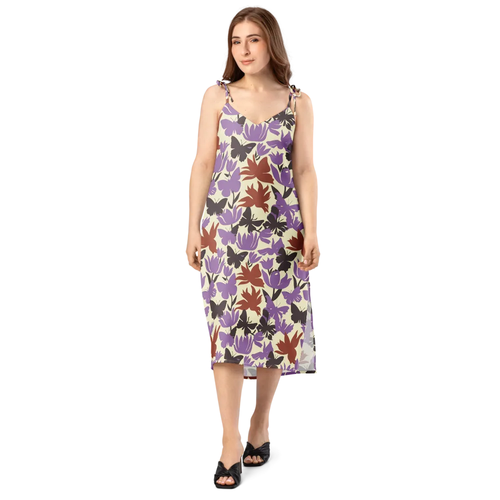 Violet Mariposa on Slip Dress — Front