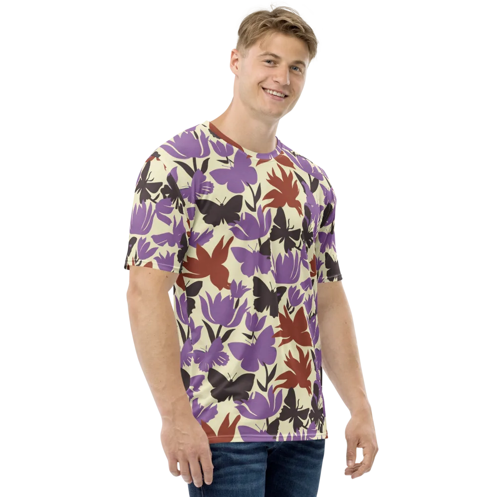 Violet Mariposa on Men's Crew Neck T-Shirt — Right