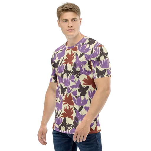 Violet Mariposa on a Men's Crew Neck T-Shirt