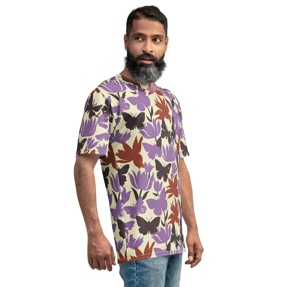 Violet Mariposa on Men's Crew Neck T-Shirt — Right