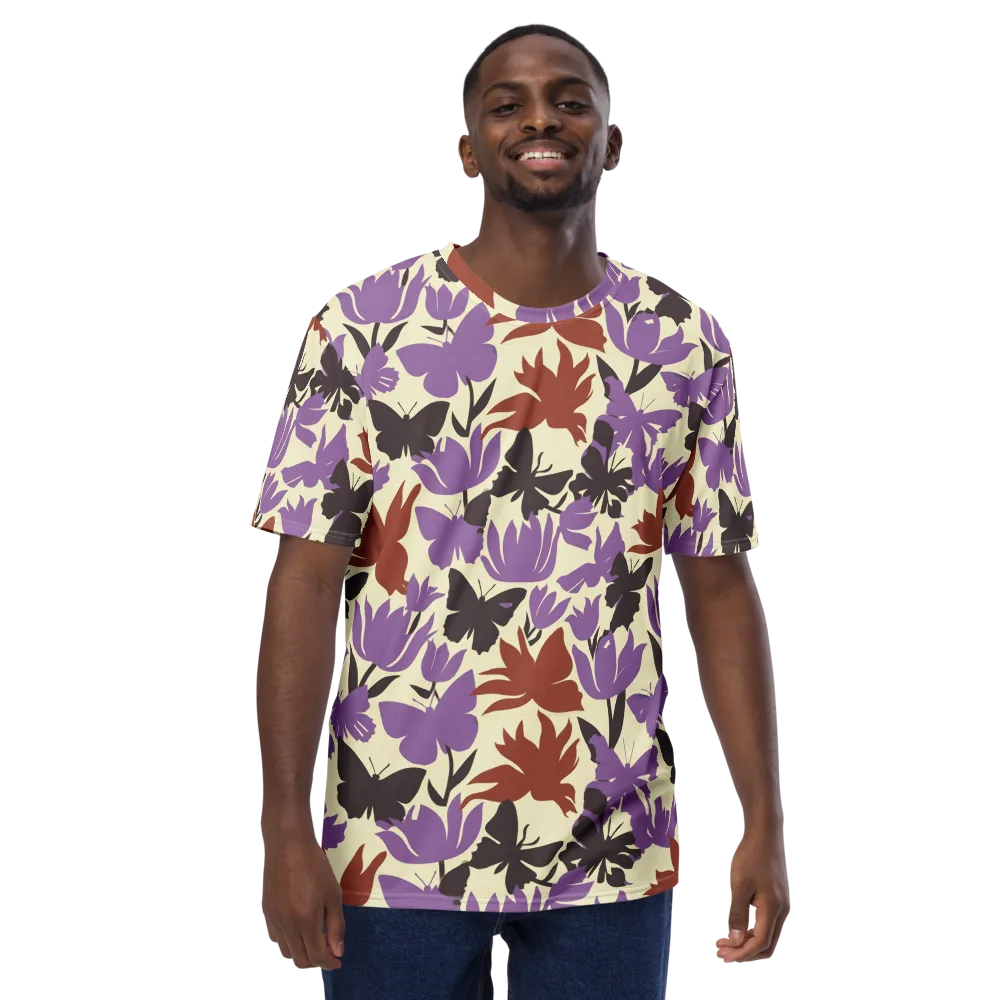 Violet Mariposa on Men's Crew Neck T-Shirt — Front
