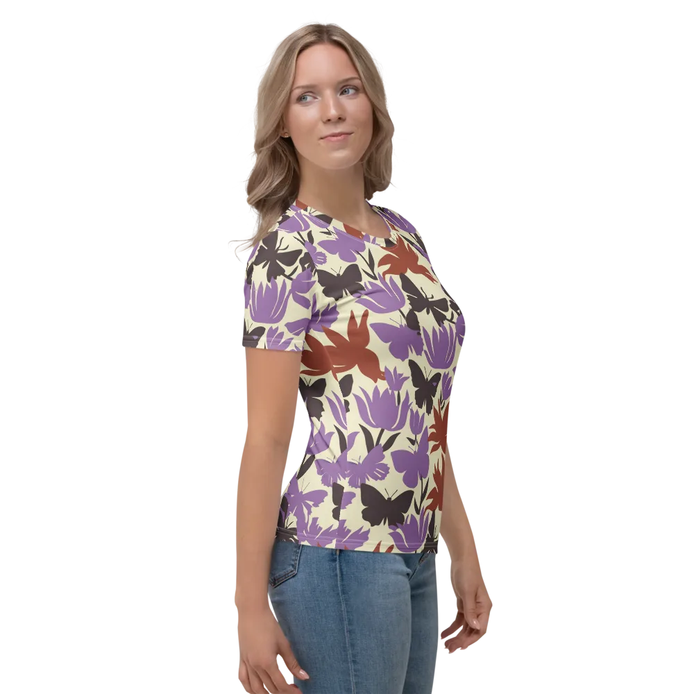 Violet Mariposa on Women's Crew Neck T-Shirt — Right