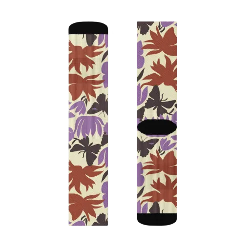 Violet Mariposa on a Socks