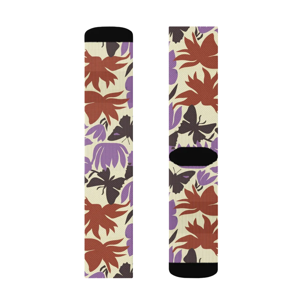Violet Mariposa on Socks — Right Sock