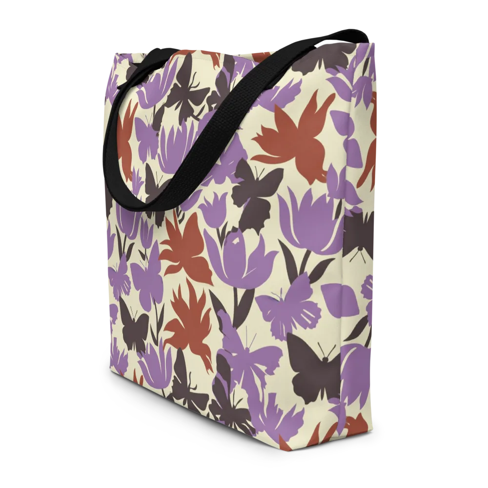 Violet Mariposa on Large Tote Bag W/ Pocket — Front