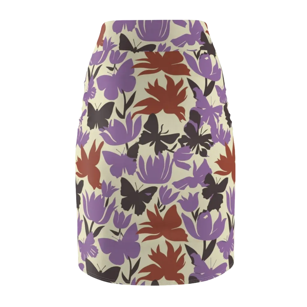 Violet Mariposa on Pencil Skirt — Back